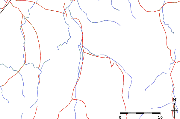 Roads and rivers close to Hakusan Sena Kogen