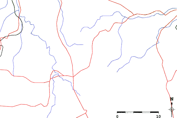 Roads and rivers close to Hiraniwa Kogen
