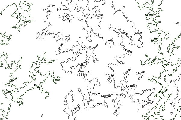 Hiraya Kogen Akasaka neighbourhood contours