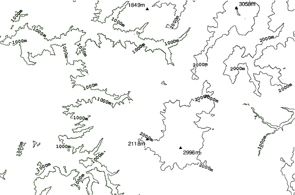 Hounokidaira neighbourhood contours
