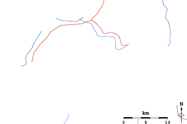 Roads and rivers close to Huilo Huilo Snow Center