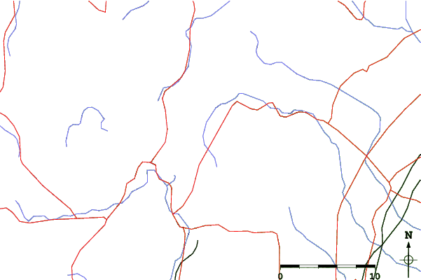 Roads and rivers close to Hunter Mountain Shiobara