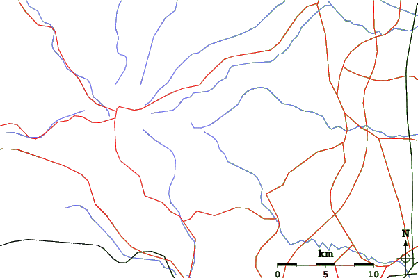 Roads and rivers close to Izumi Kogen Spring Valley