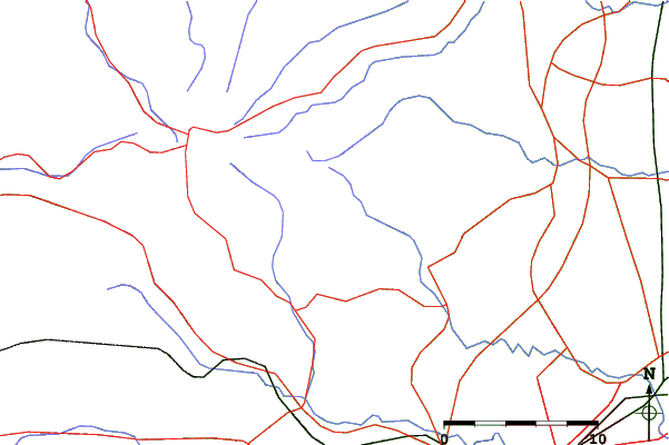 Roads and rivers close to Izumigatake