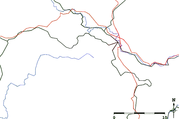 Roads and rivers close to Ještěd