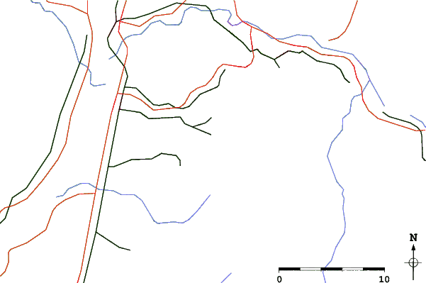 Roads and rivers close to Kamisunagawadake Kokusai