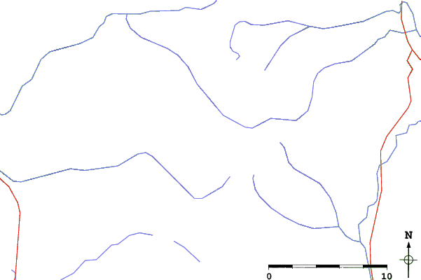 Roads and rivers close to Kingfisher Heliskiing