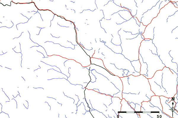 Roads and rivers close to Kiruna