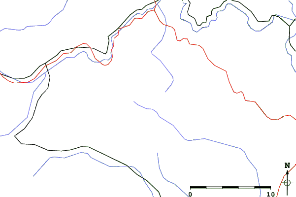 Roads and rivers close to Kojšovsků hoľu/Skipark Erika
