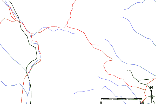 Roads and rivers close to Koralpe