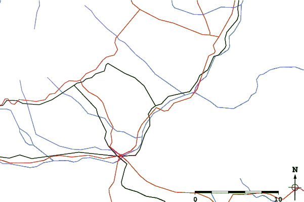 Roads and rivers close to Kubašok - Spišské Bystré
