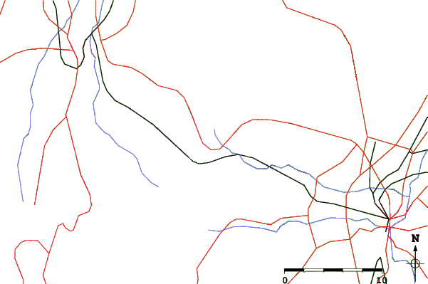 Roads and rivers close to Kuriko Kokusai