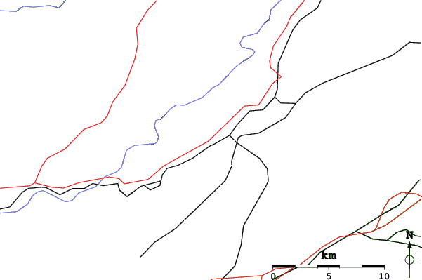 Roads and rivers close to La Chaux-de-Fonds