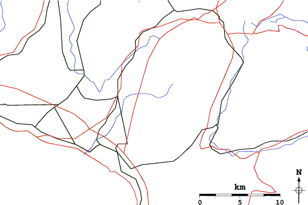 Roads and rivers close to Les Paccots