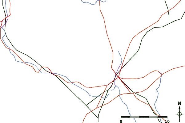 Roads and rivers close to Lost Valley