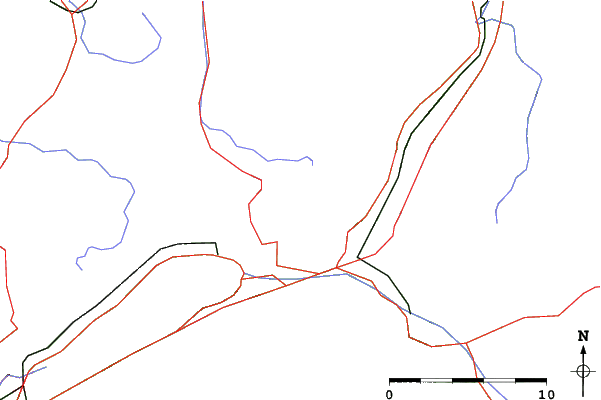 Roads and rivers close to Lungern/Schoenbueel