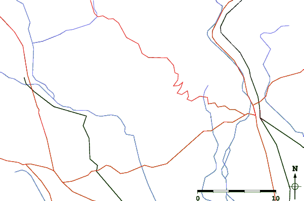 Roads and rivers close to Lusiana