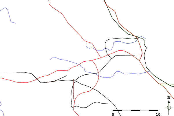 Roads and rivers close to Marquette Mountain