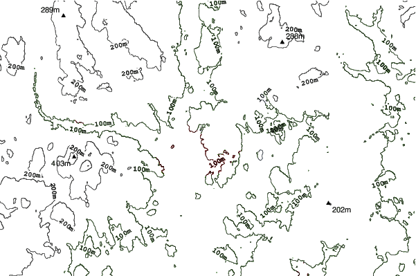 McIntyre Ski Area neighbourhood contours