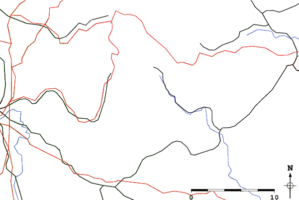 Roads and rivers close to Mehlmeisel im Fichtelgebirge/Klausenlifts