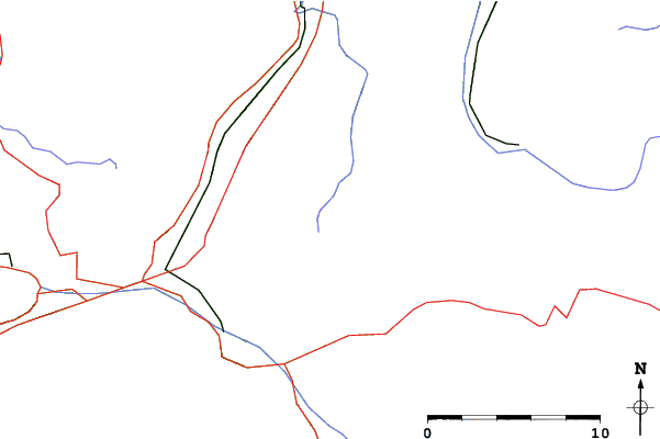 Roads and rivers close to Melchsee-Frutt