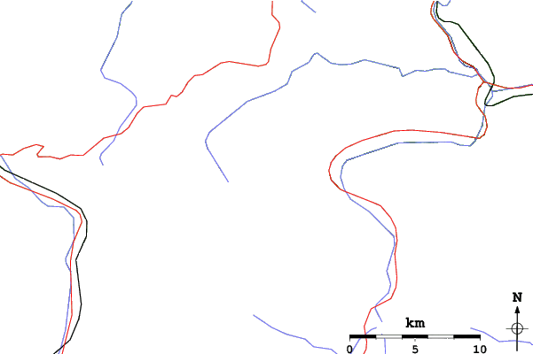 Roads and rivers close to Mijanes-Donezan