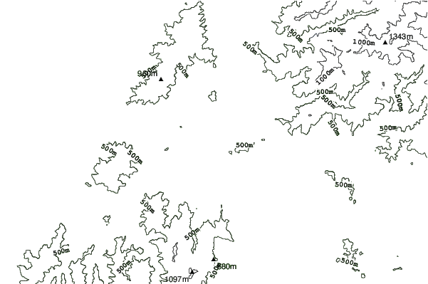 Mikawa Onsen neighbourhood contours
