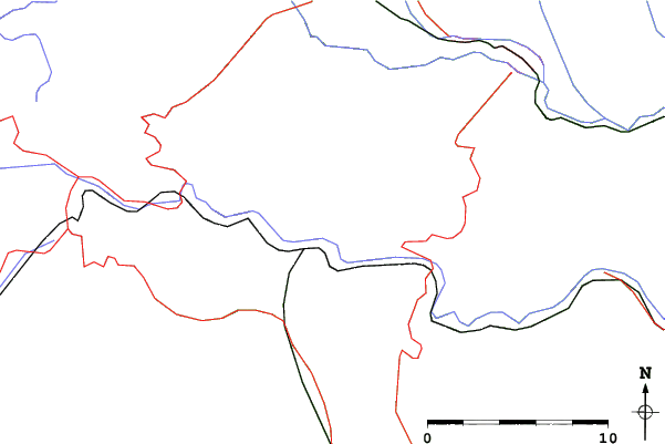 Roads and rivers close to Mlynky - Dedinky