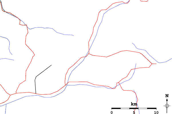 Roads and rivers close to Moena