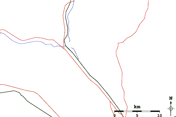 Roads and rivers close to Mont Cascades