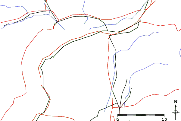 Roads and rivers close to Monte Tamaro
