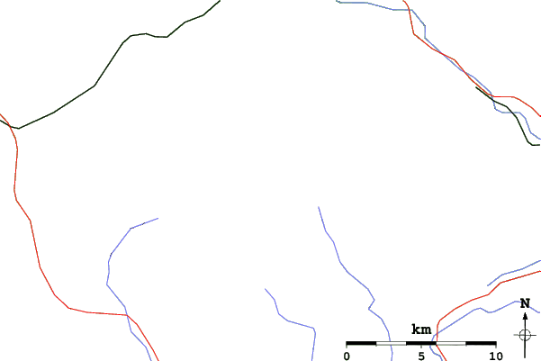 Roads and rivers close to Mosorny Groń – Zawoja