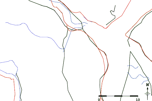 Roads and rivers close to Mottarone