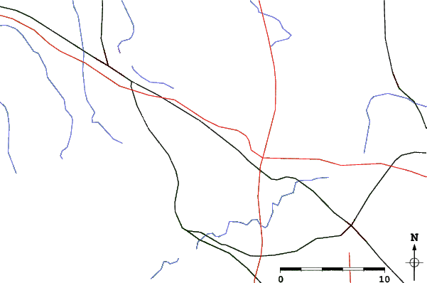 Roads and rivers close to Mount Brighton
