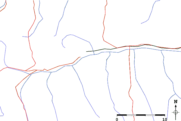 Roads and rivers close to Muhlbach am Hochkonig