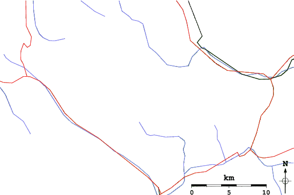 Roads and rivers close to Névache