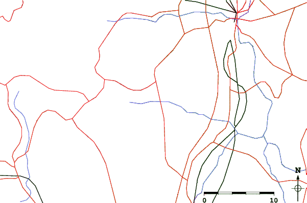 Roads and rivers close to Nihonmatsu Shiozawa
