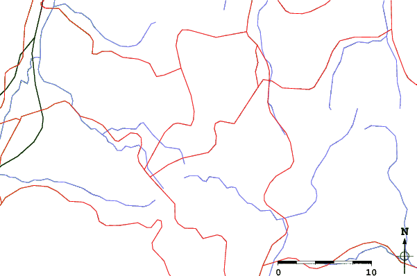 Roads and rivers close to Shiga Kogen-Nishidateyama