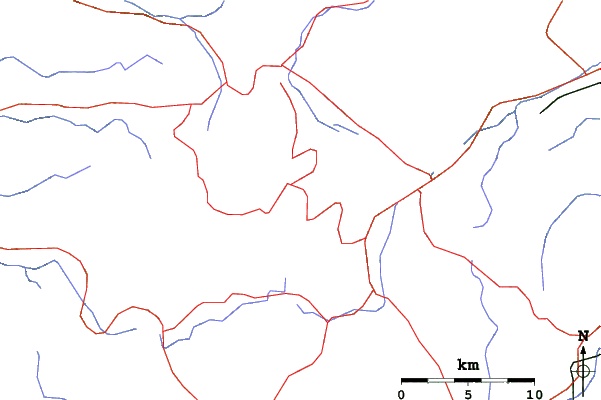 Roads and rivers close to Mt Norikura