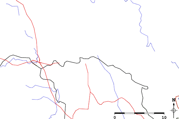 Roads and rivers close to Nové Město na Moravě - Harusak