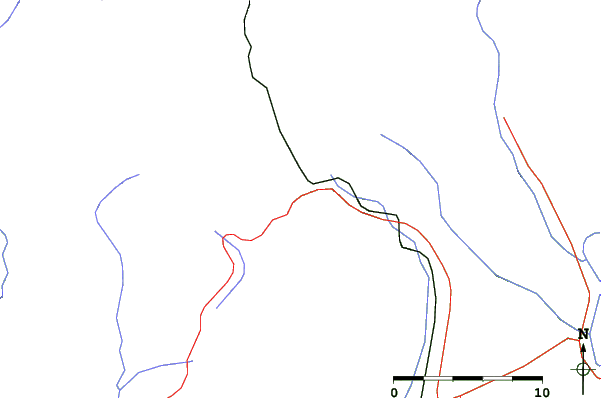 Roads and rivers close to Nukabira Onsen