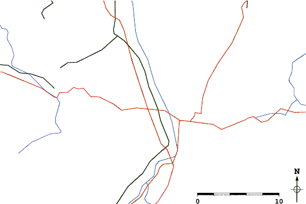 Roads and rivers close to Oberaudorf