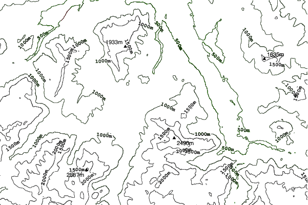 Obersalzberg neighbourhood contours