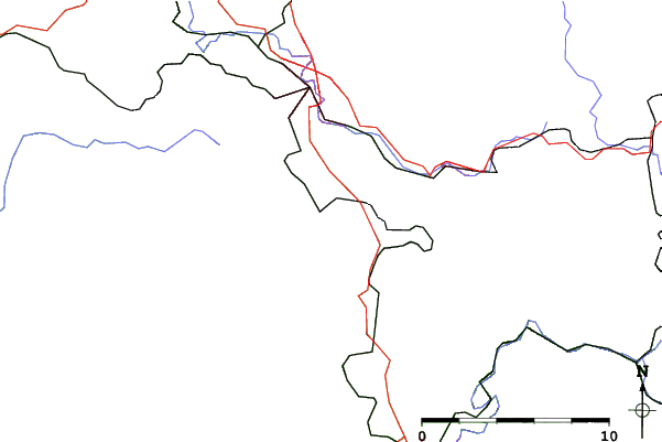 Roads and rivers close to Obří sud - Javorník
