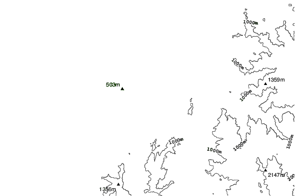 Okuradake Kōgen neighbourhood contours