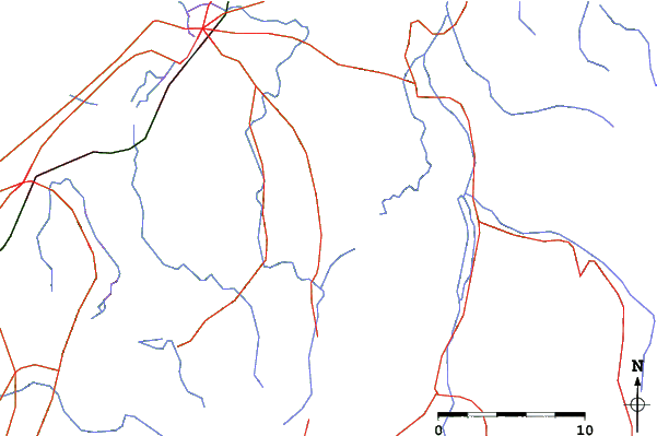 Roads and rivers close to Okuradake Kōgen