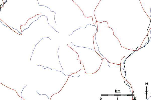 Roads and rivers close to Ontake 2240