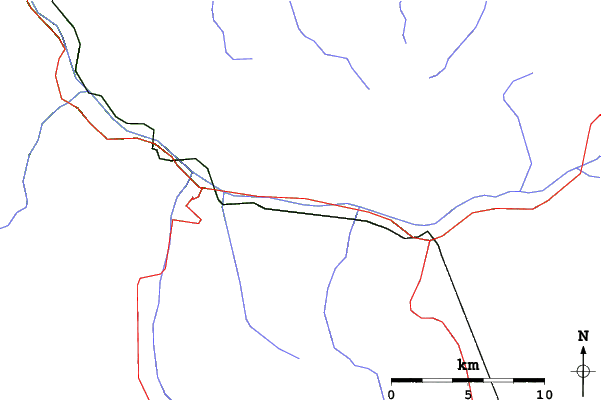 Roads and rivers close to Orelle