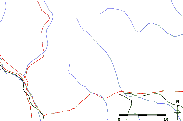 Roads and rivers close to Oropa