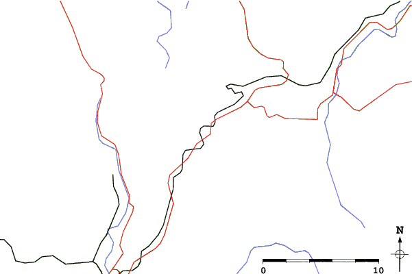 Roads and rivers close to Ostružná